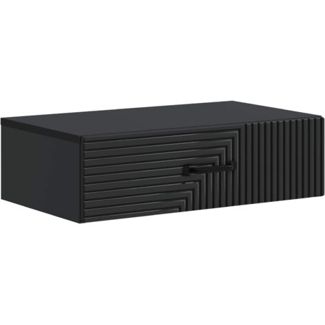 Mesa Lateral Montada en la Pared Negro 59 x 34,5 x 17 cm