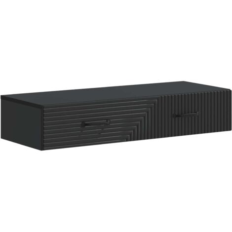 Mesa Lateral Montada en la Pared Negro 87,5 x 34,5 x 17 cm