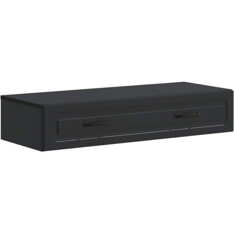 Mesa Lateral Montada en la Pared Negro 87,5 x 34,5 x 17 cm