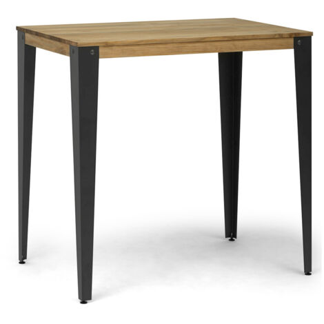Mesa Lunds Alta 160x90x108cm Fume en madera maciza de pino acabado vintage estilo industrial Box Furniture