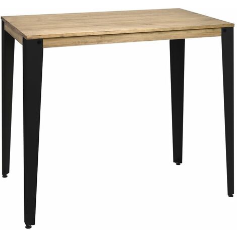 Mesa Lunds Alta 60x120x110cm Negra en madera maciza de pino acabado vintage estilo Industrial Box Furniture