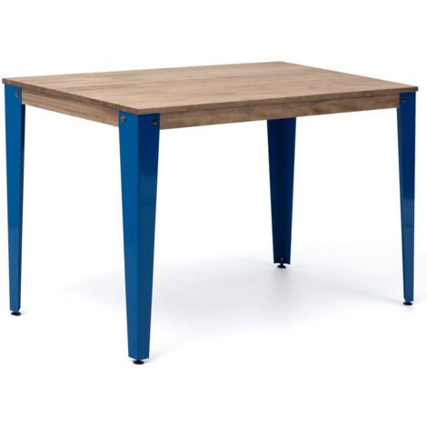 Mesa Lunds Estudio 180x80x75cm Azul en madera maciza de pino acabado vintage estilo industrial Box Furniture