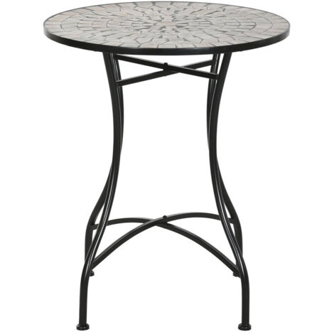 Mesa Metal Ceramica 60X60X72 Mosaico Multicolor