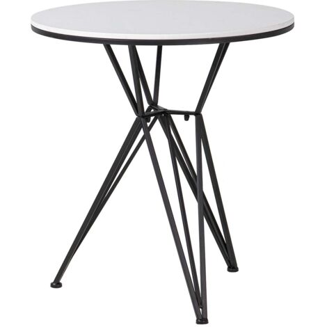 Mesa Metal Marmol Blanco 80X80X75 Cm