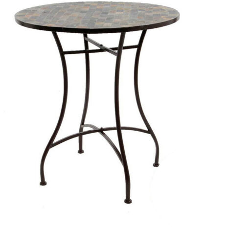 Mesa metalica/mosaico color: marron ø70x77cm modelo stuttgart para exterior