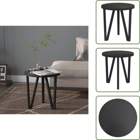 Mesa moderna - vidaXL Mesita de centro MDF negra Ø35 cm - Mesa industrial