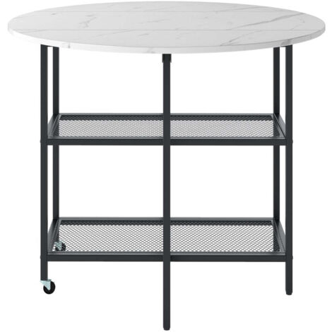 Mesa móvil plegable para 2 a 4 personas 100 x 100 x 80 cm práctico almacenamiento y ruedas bloqueables metal blanco 200014101