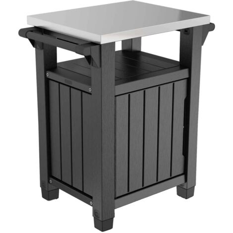 Mesa multifuncional de jardín BBQ Unity clásica look madera
