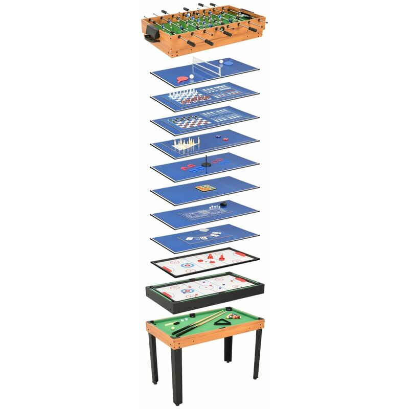 

Mesa multijuegos 15 en 1 color arce 121x61x82 cm - Marrón