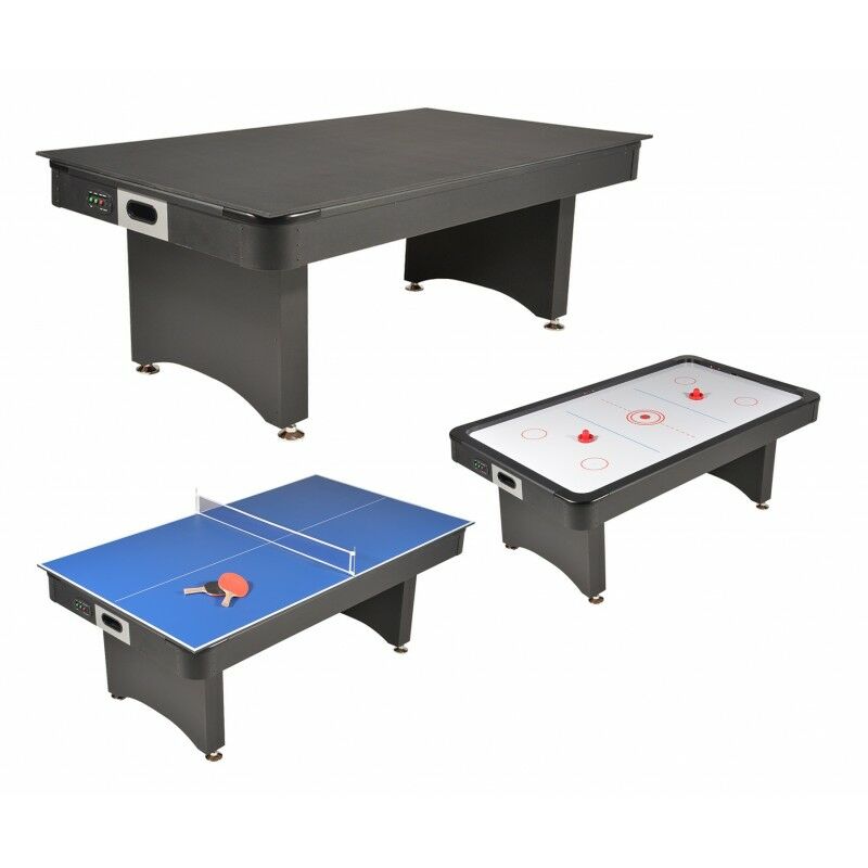

Mesa Multijuegos 3 en 1 Air Hockey, Ping Pong y Mesa de comedor- 213 x 122 x 82 cm - Negro