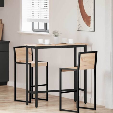 Mesa Natural 100 x 40 x 101 cm Madera Ingenierizada y Acero