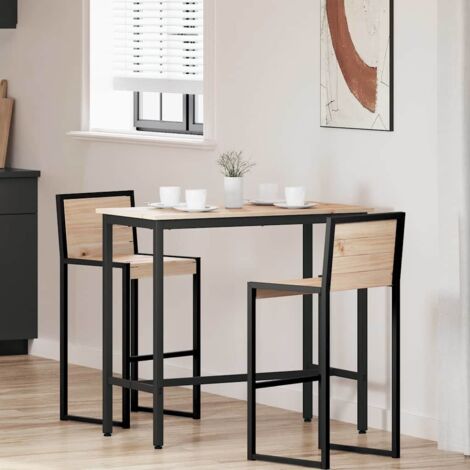 Mesa Natural 100 x 50 x 91 cm Madera Ingenierizada y Acero