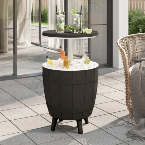 Mesa nevera 3 en 1 polipropileno negro vidaXL