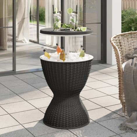 Mesa nevera 3 en 1 polipropileno negro vidaXL