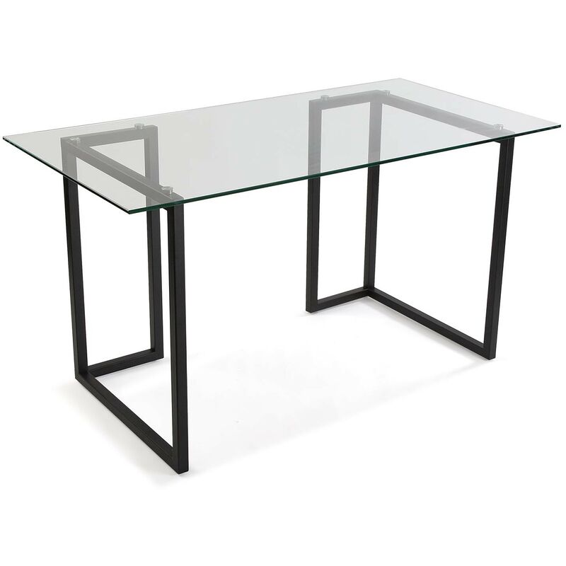 

Mesa oficina cristal negra Rogal