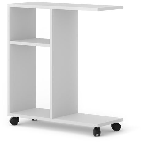Mesa organizadora TRASCO 1 blanco mate con ruedas