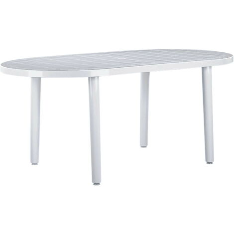 Mesa oval exterior 180x90 blanco OLOT garbar