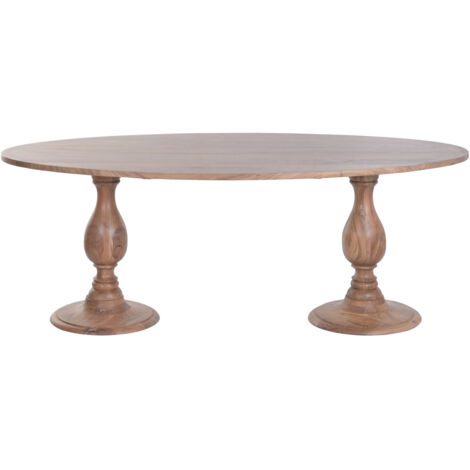 Mesa Ovalada Comedor Acacia 200X100X77