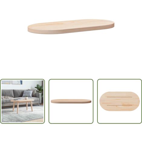 Mesa ovalada -  Tablero de mesa ovalado de madera maciza de pino 60x30x2,5 cm