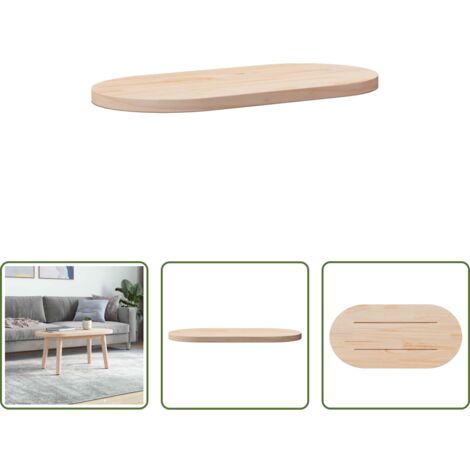 Mesa ovalada -  Tablero de mesa ovalado de madera maciza de pino 80x40x2,5 cm