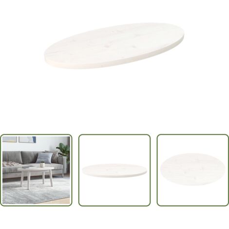 Mesa ovalada -  Tablero de mesa ovalado madera maciza pino blanco 80x40x2,5 cm