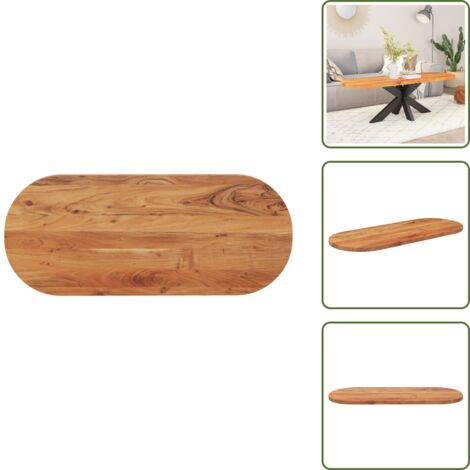 Mesa ovalada - vidaXL Tablero de mesa ovalado madera maciza de acacia 100x40x3,8 cm - Superficie de mesa