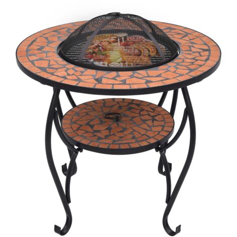 Mesa para chimenea de mosaico de terracota 68 cm de cerámica 020005903