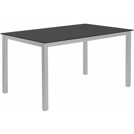 Mesa para cocina, comedor fija acabado cristal negro, 140cm(ancho) 75cm(altura) 90cm(fondo).