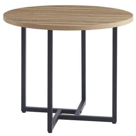 Mesa para cocina, comedor fija Md-Cleo acabado roble aserrado, 90cm(ancho) 75cm(altura) 90cm(fondo).