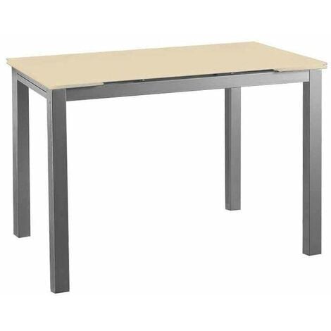 Mesa de comedor diseño extensible blanca patas madera L180-260 DELAH -  Miliboo