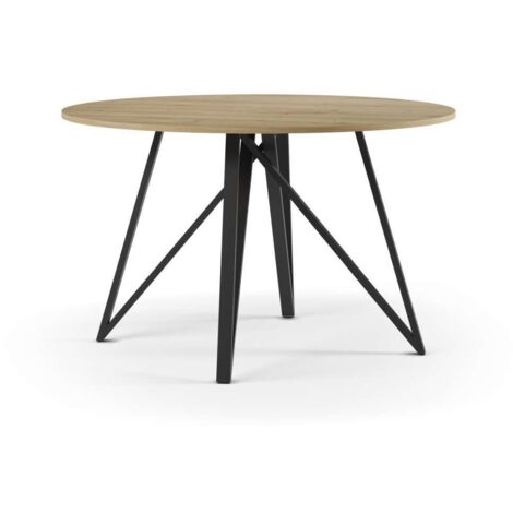 Mesa para comedor fija Md-Iker acabado negro, 140cm(ancho) 77cm(altura) 80cm(fondo).