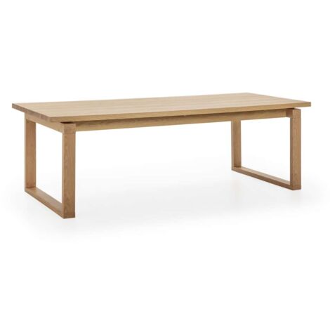 Mesa para comedor fija Md-Luca acabado roble, 220cm(ancho) 76cm(altura) 100cm(fondo).