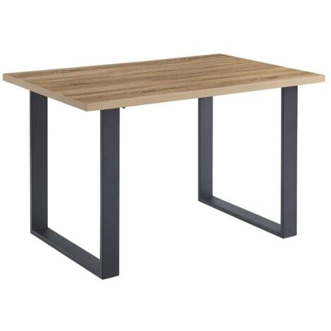 Mesa para comedor fija md-Thalia acabado roble aserrado, 140cm(ancho) 75cm(altura) 90cm(fondo).