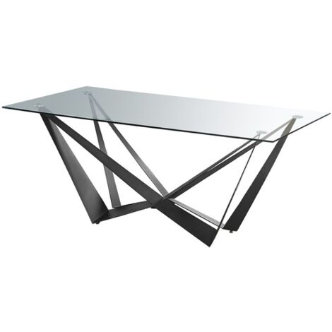 Mesa para comedor fija Md-W acabado negro, 160cm(ancho) 76cm(altura) 90cm(fondo).