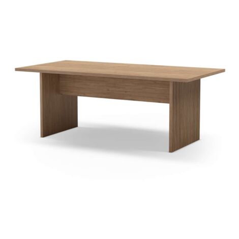 Mesa para comedor rectangular fija Md-Enzo acabado roble sepet, 200cm(ancho) 75cm(altura) 100cm(fondo).