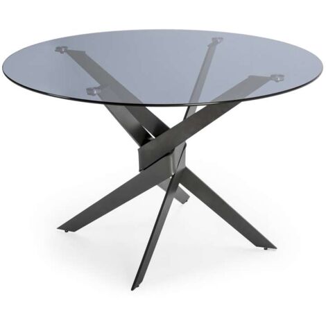Mesa para comedor redonda fija Md-Jimena acabado gris, 120cm(ancho) 76cm(altura) 120cm(fondo).