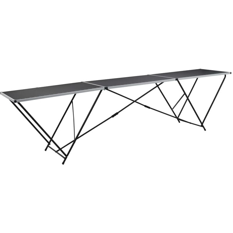 

Mesa para empapelar plegable de MDF y aluminio 300x60x78 cm - Negro