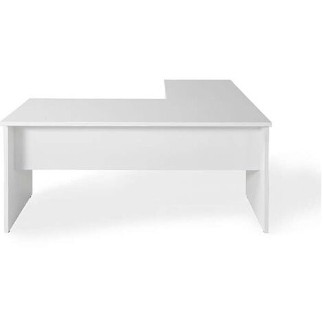 Mesa para oficina o estudio esquinero acabado blanco, 73 cm(alto)160/180 cm(ancho)80/60 cm(fondo)