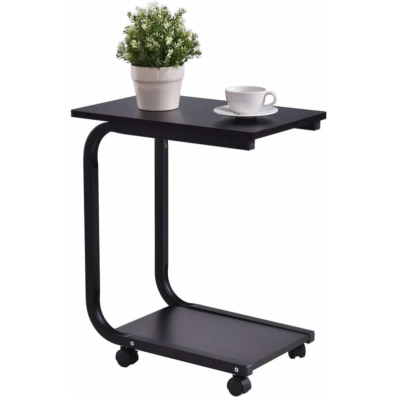 

Mesa para Ordenador Portátil Estante con Ruedas y Freno Mesa Auxiliar para Sofá Cama