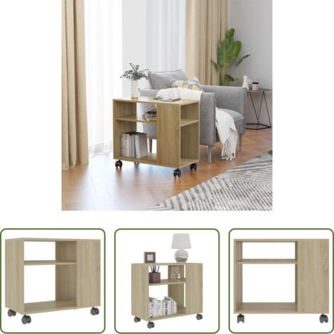 Mesa para sofá -  Mesa auxiliar de madera contrachapada color roble 70x35x55 cm