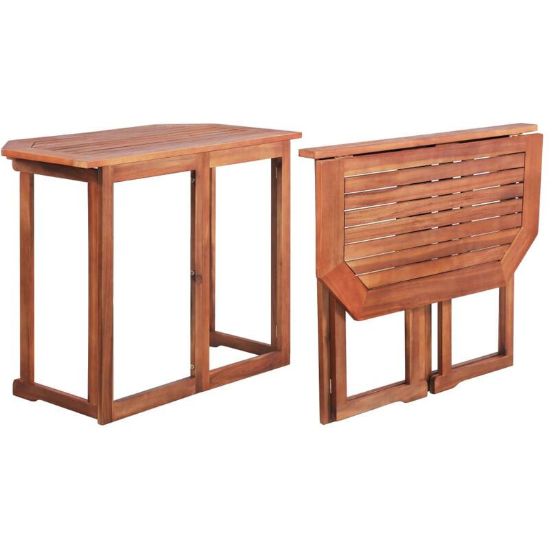 

Mesa para terraza bistró madera maciza de acacia 90x50x75 cm - Marrón