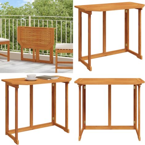 Mesa para terraza bistró madera maciza de acacia 90x50x75 cm - Mesa de terraza - Mesa de balcón