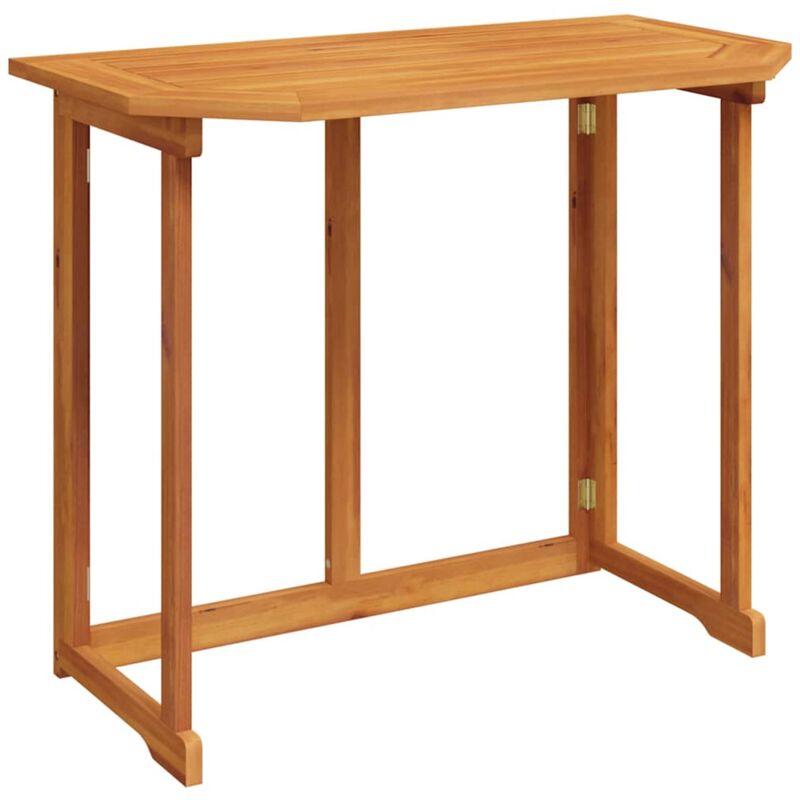 

vidaXL Mesa para terraza bistró madera maciza de acacia 90x50x75 cm - Marrón