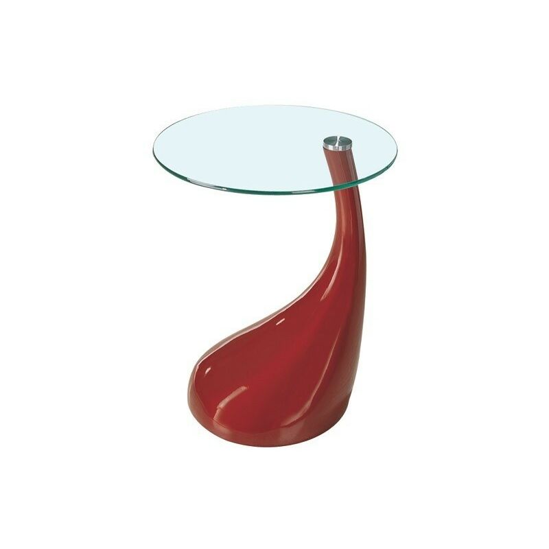 

Bh Design - Mesa PEAR NEW, baja, roja, cristal, 50 cms de diámetro