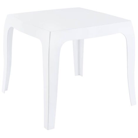 Mesa pequeña de diseño moderno en plástico blanco para uso interior o exterior 100001067