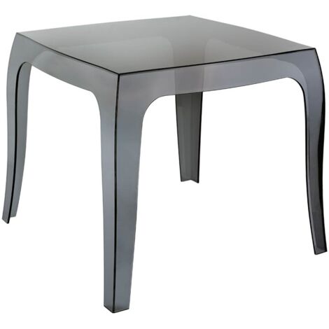 Mesa pequeña de diseño moderno en plástico transparente negro para uso interior o exterior 100000918