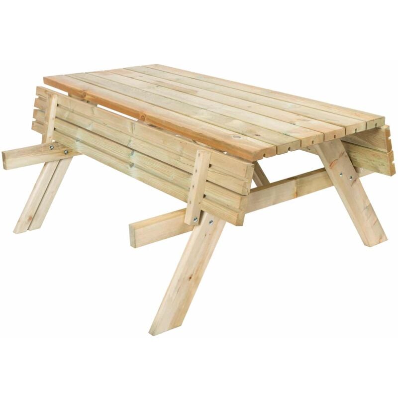 

Mesa Pícnic Bancos Abatibles 200 Madera Tratada Gardiun 198x154x74 cm 42 mm 6-8 Personas
