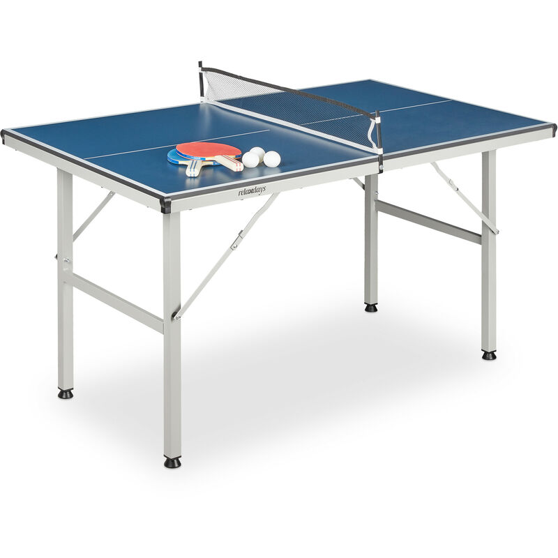 

Mesa Ping Pong Interior, Tamaño Mediano, Red, con 2 Raquetas, 3 Pelotas, Mesa de Pimpón 71 x 75 x 125 cm, Azul