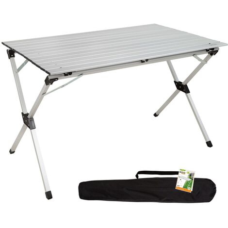 Mesa Plegable Camping Portátil Antivuelco De Acero Aktive, De