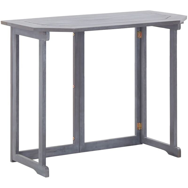 

Mesa plegable de balcón madera de acacia maciza 90x50x74 cm - Gris